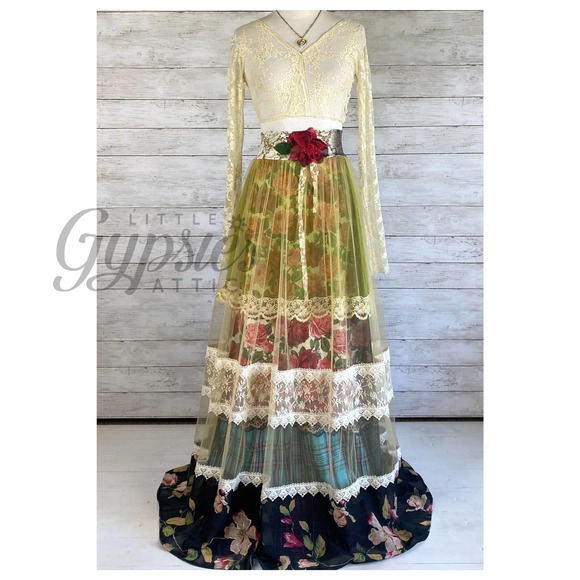 Victorian Art Deco Gypsy Skirt - Picture 2 of 10